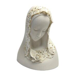 Cybis Porcelain Virgin Mary Vintage Bust Signed Hand-Crafted Figurine 4.5"